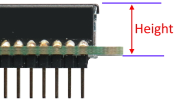connector size of 1602 LCD display